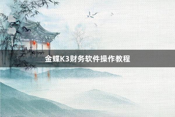 金蝶K3财务软件操作教程